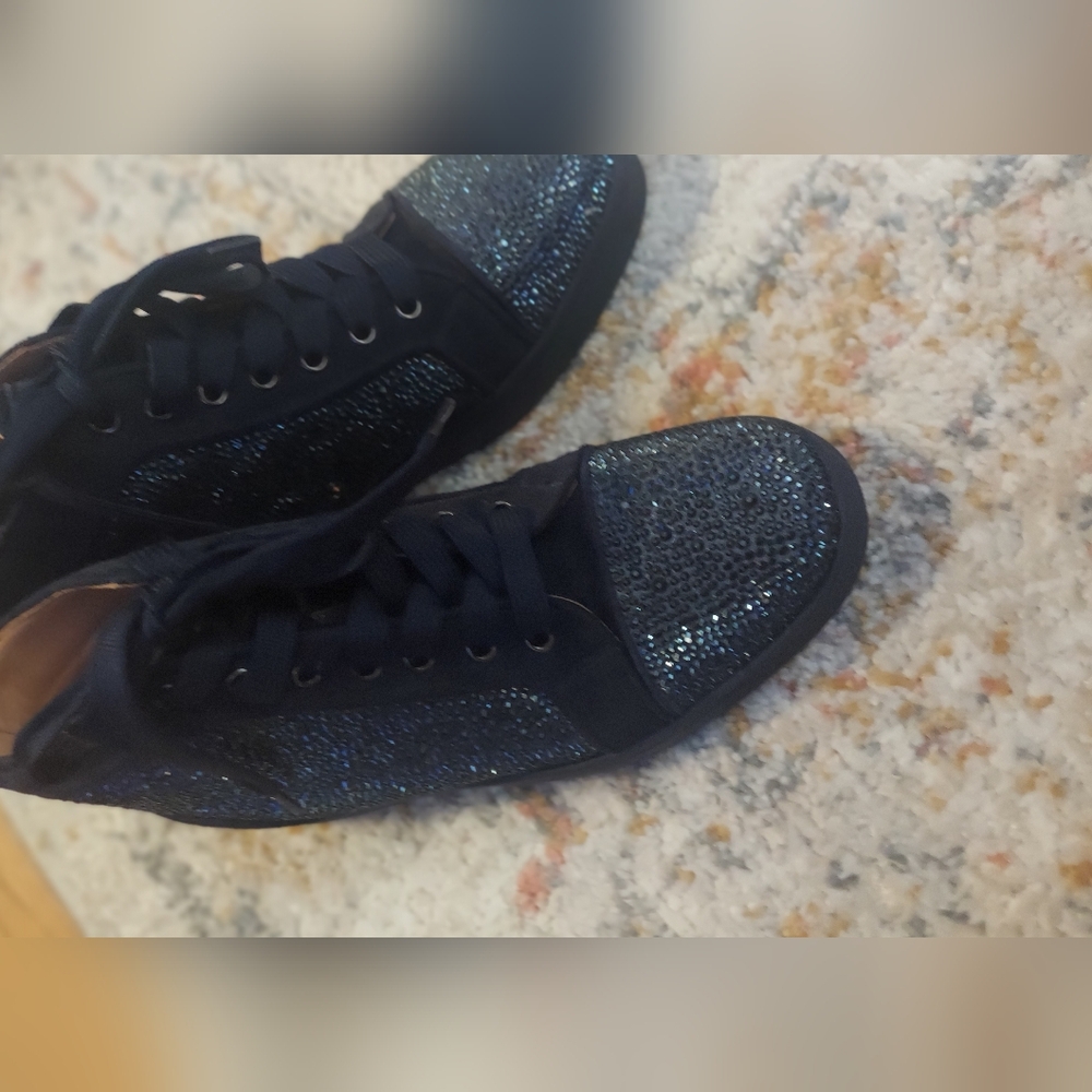 Christian Louboutin Louis Flat Velours/Strass size 38